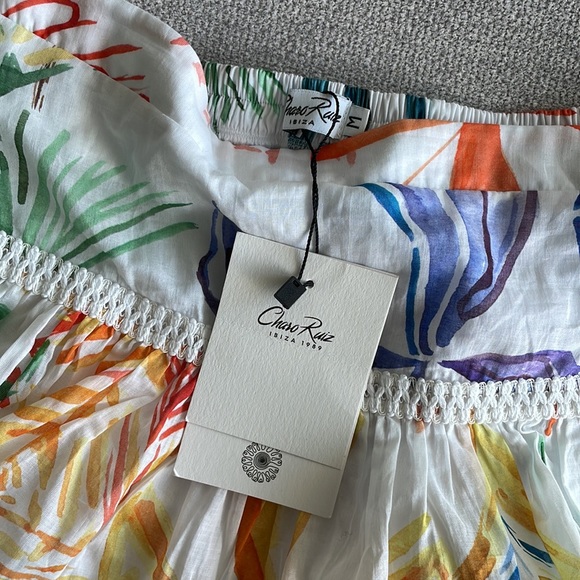 NWT CHARO RUIZ IBIZA Watercolor Bridget Tiered Poplin Skirt in M with ta… - Picture 2 of 4